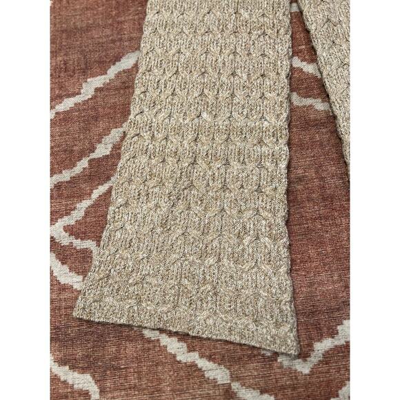 Lulus Twice the Cozy Beige Cable Knit Wide-Leg Lounge Pants Boho Hippie Large - Picture 6 of 6